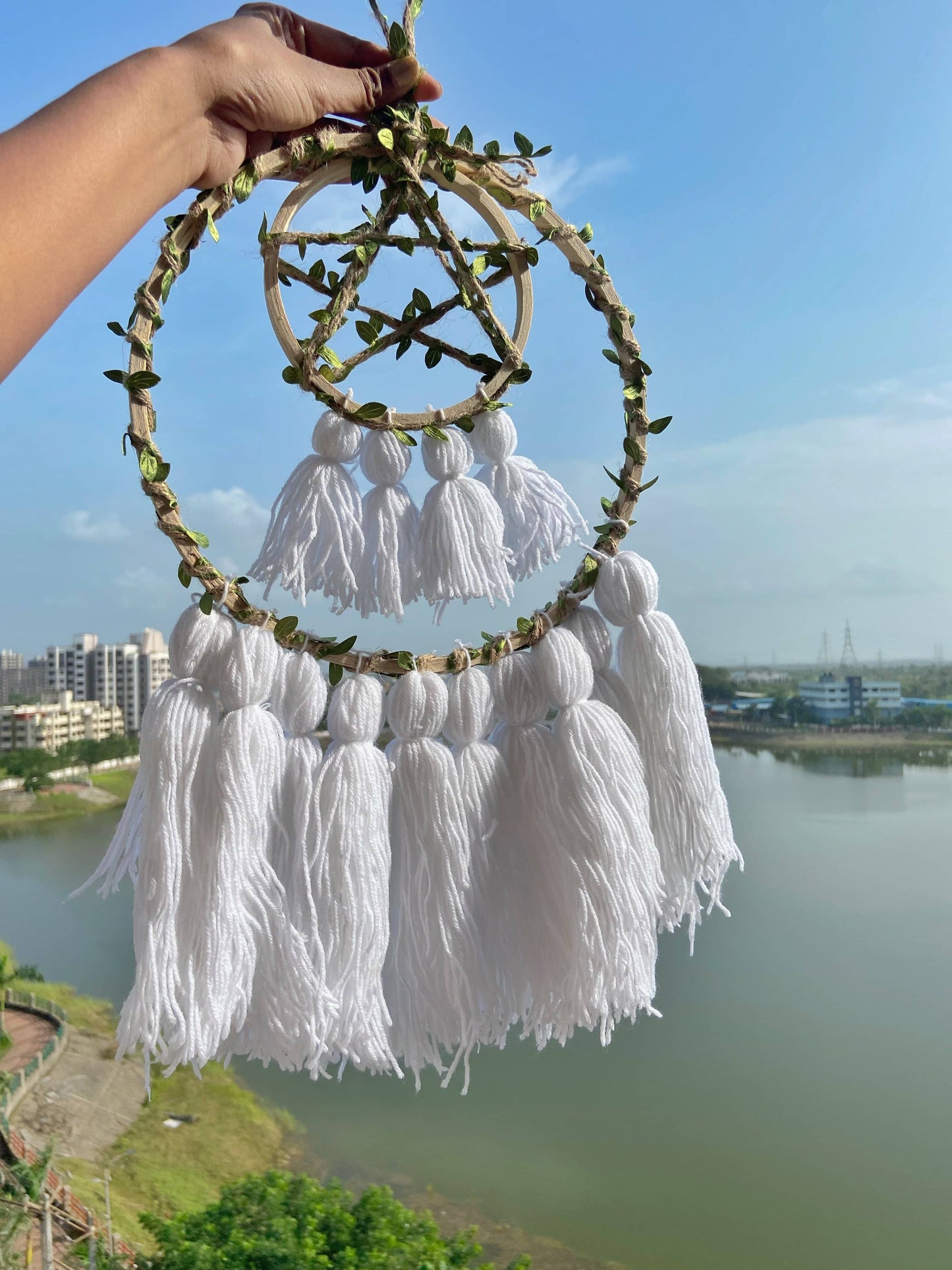Wall Hanging Dreamcatcher With Pentacle Symbol
