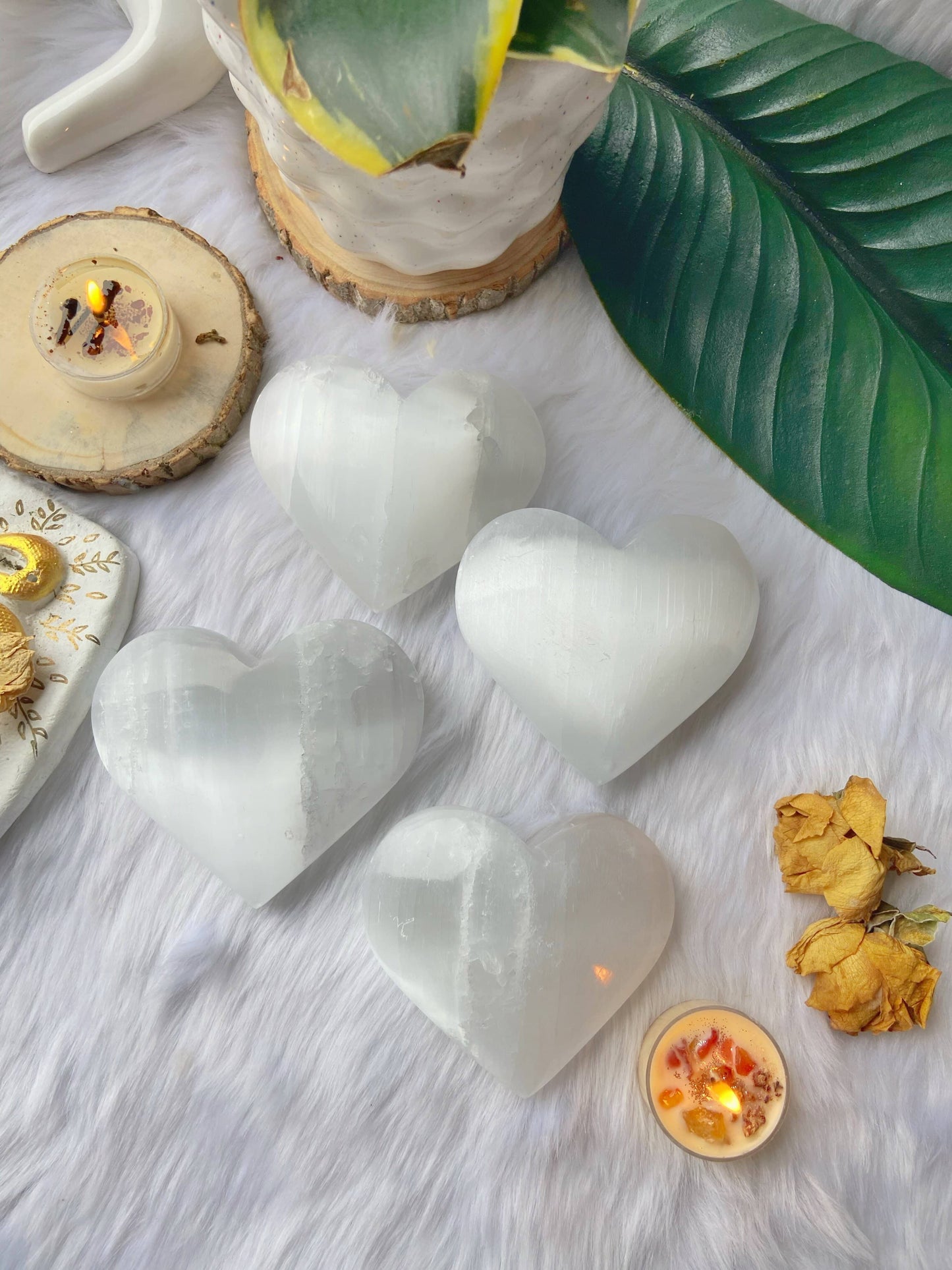 Big Selenite Heart | Stone For Spiritual Work & Cleansing Crystal