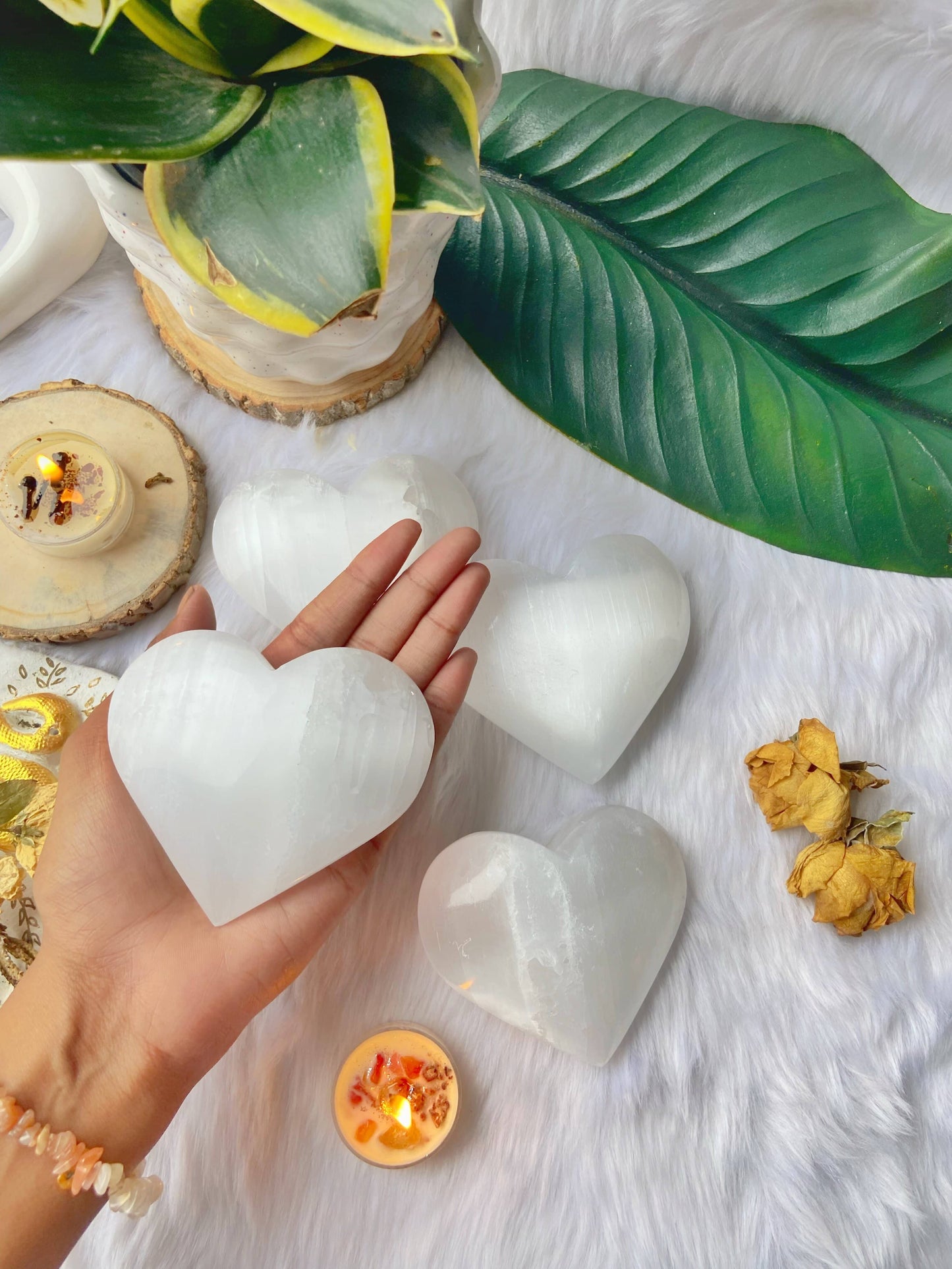 Big Selenite Heart | Stone For Spiritual Work & Cleansing Crystal