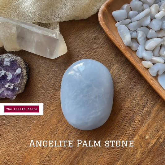 Angelite Palmstone - Stone to Connect with Spirit Guides