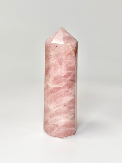 Eight Facet Rose Quartz Tower – 430g - Elegance, Warmth & Gentle Charm