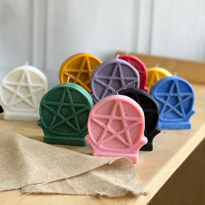 Pentacle Altar Soy Candle | Colour Option Available