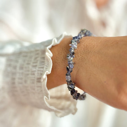 Iolite Chips Bracelet | Vision Stone , Helps with third eye chakra