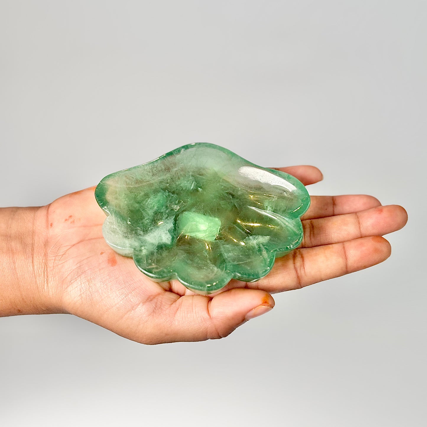 Green Fluorite Shell Bowl