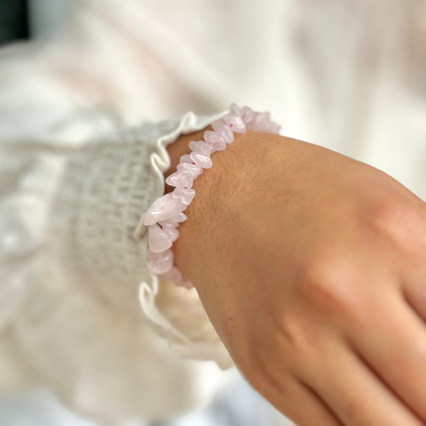 Rose Quartz Chips Bracelet | Stone of Love & Self Love