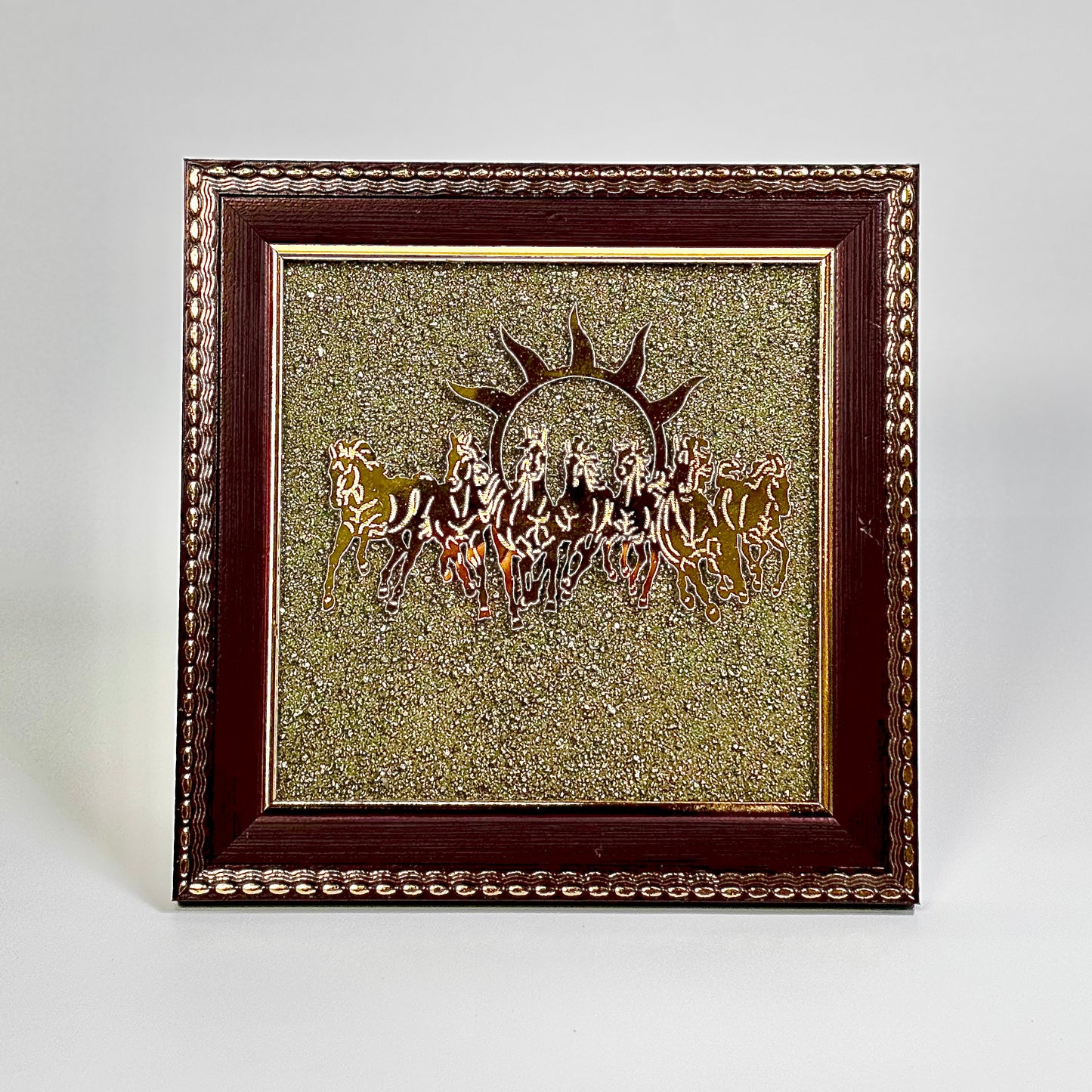 Seven Horse Pyrite Dust Frame