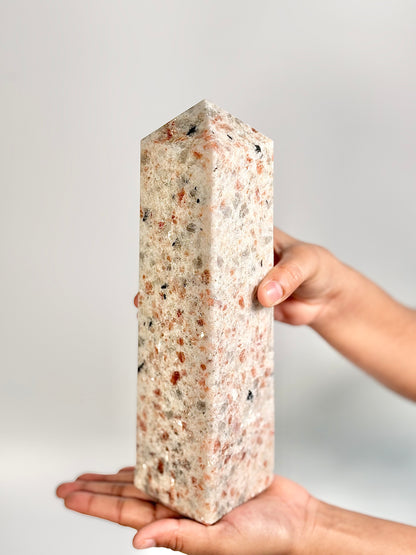 Sunstone Four-Facet Tower – 1910 Gm - Ignit Joy • Embrace Confidence • Manifest Positivity
