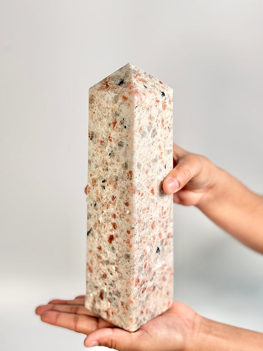 Sunstone Four-Facet Tower – 1910 Gm - Ignit Joy • Embrace Confidence • Manifest Positivity