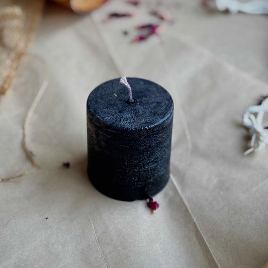 Black Pillar Candle 2 Inch – Paraffin Wax Ritual & Décor Candle | Pack of 4