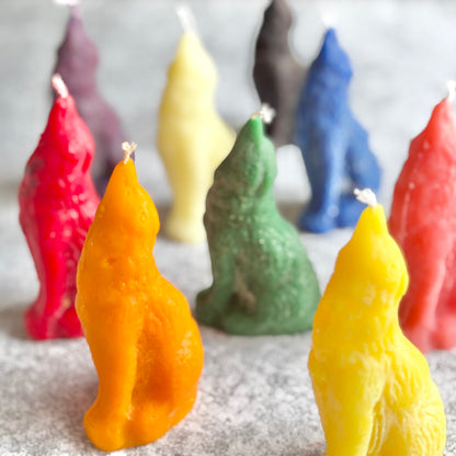 Howling Wolf Figurine Beeswax Candle | Colour Option Available