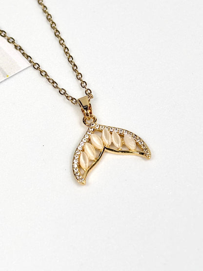 Gold-Plated Whale Tail Pendant Necklace | Stainless Steel | The Lilith Store