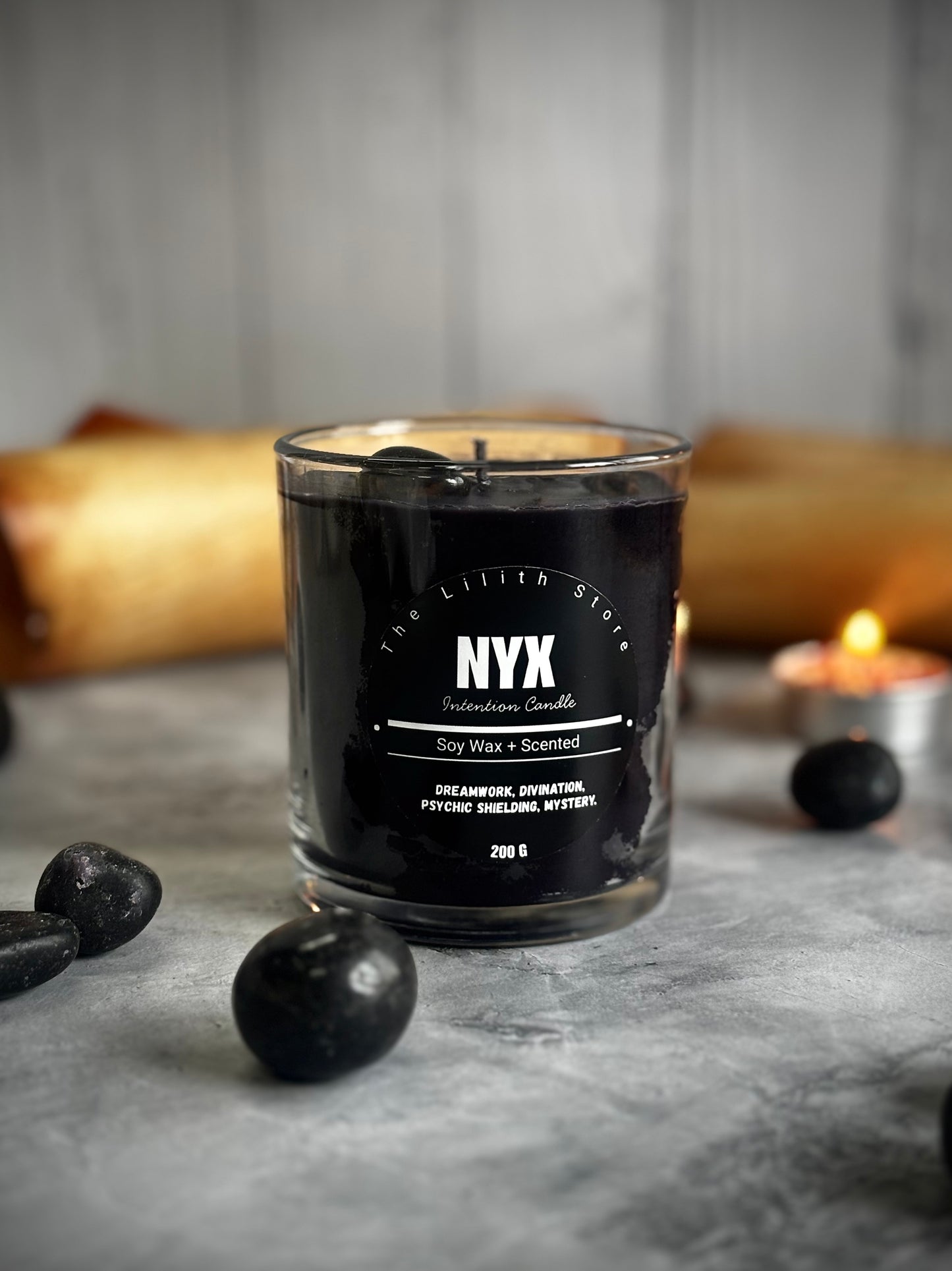 Nyx Altar Candle – 200 g Soy Wax Jar Candle for Ritual & Devotion