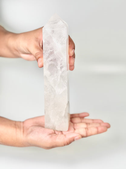 Four Facet Clear Quartz Tower – 650g - Amplify, Align & Awaken