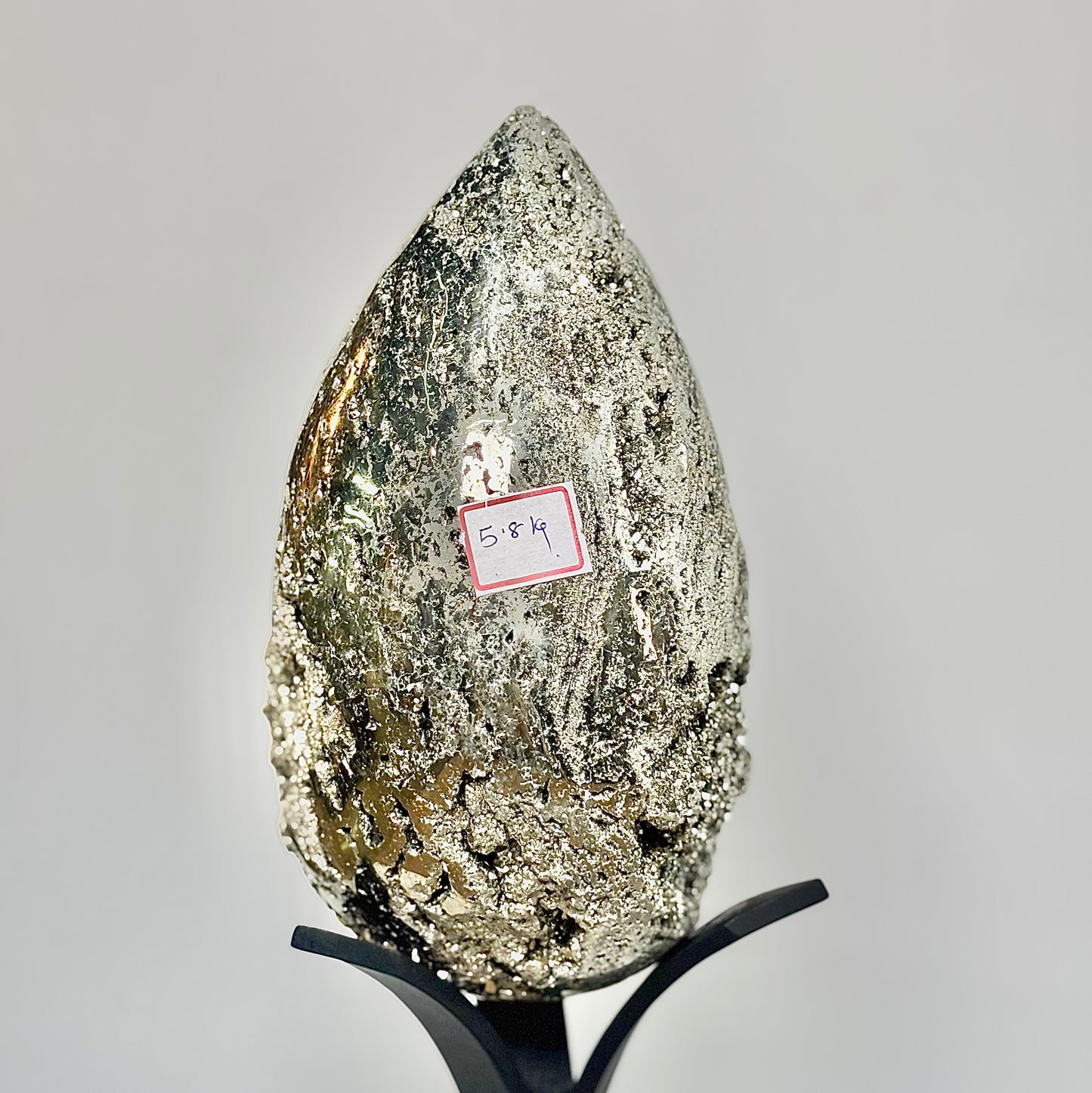 Extra Large Peruvian Pyrite Druzy Egg Carving 5.8 Kg – Abundance & Prosperity