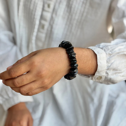 Black Tourmaline Chips Bracelet | Stone of Protection