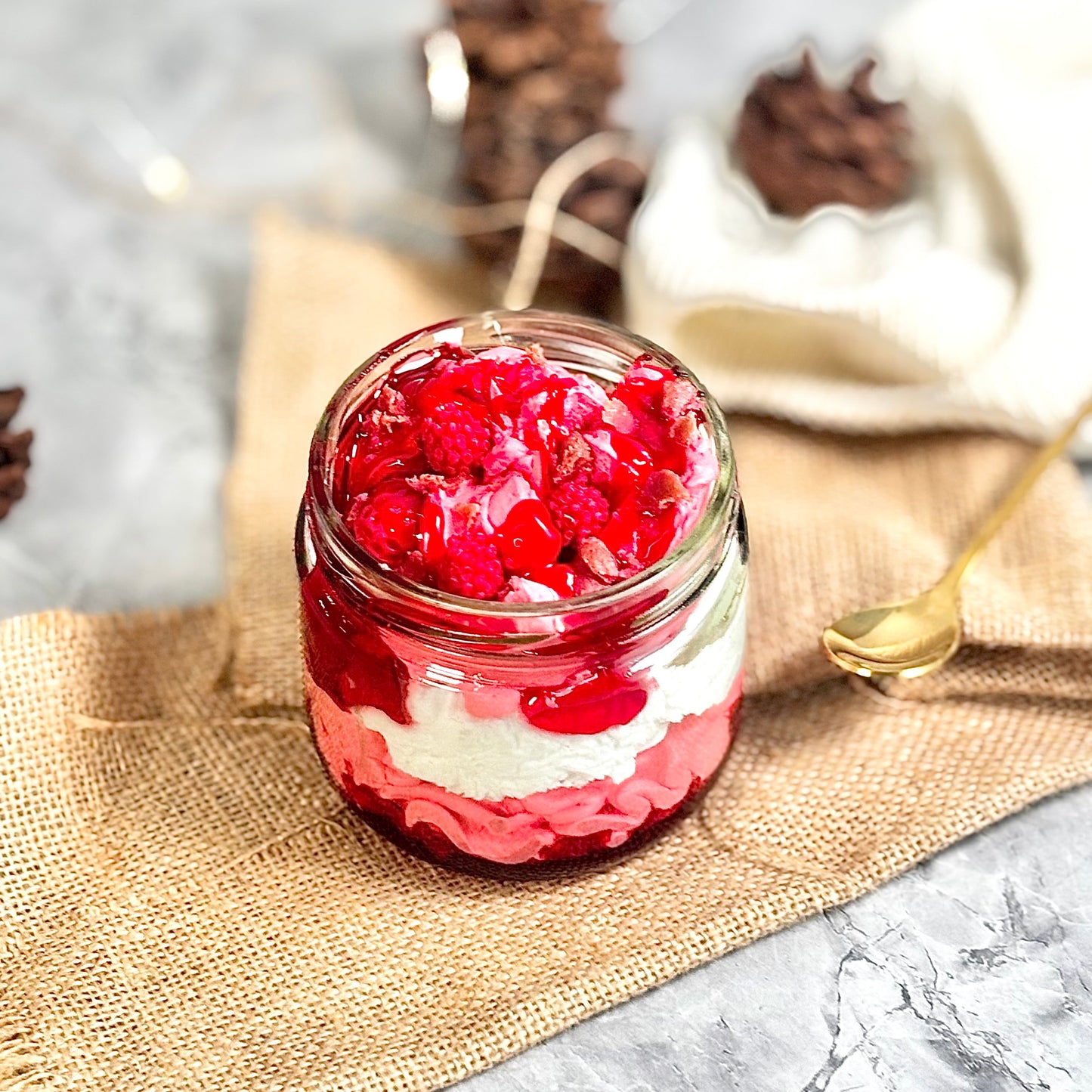 Strawberry Cheese Cake Dessert Candle -200g