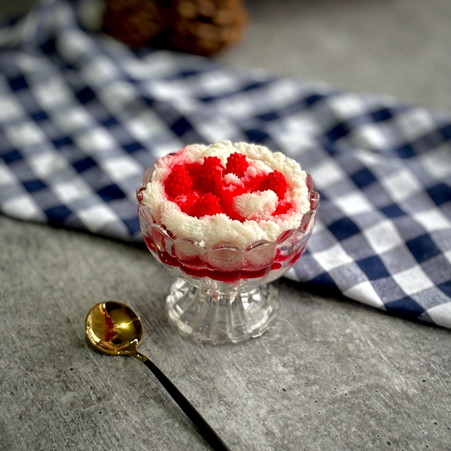 Strawberry Jam with whipped Cream Candle | Dessert Candle