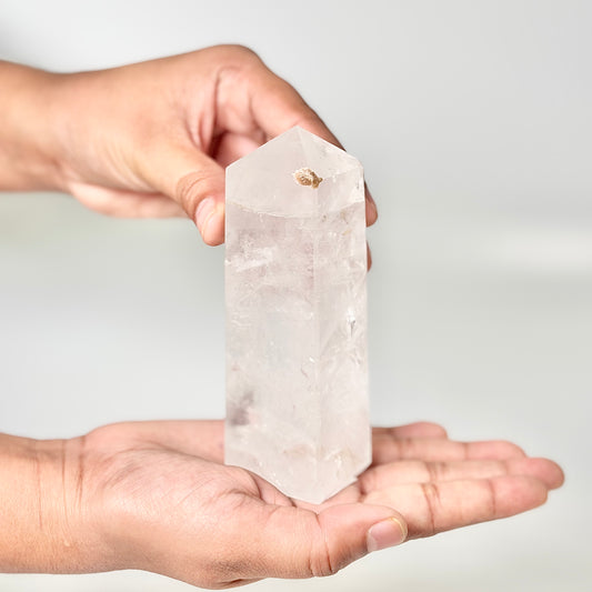 Four Facet Clear Quartz Tower – 290g - Amplify, Align & Awaken