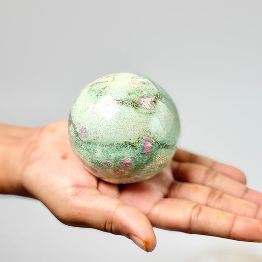 Ruby in Fuchsite Sphere - Self-worth