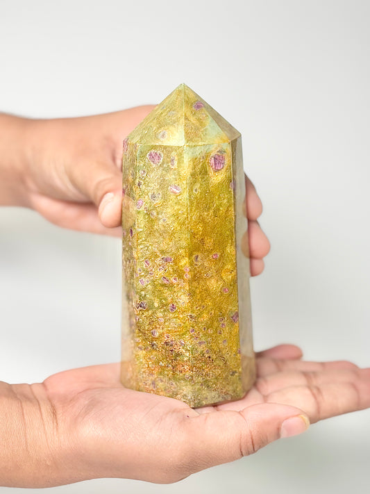 Eight Facet Ruby in Zoisite Tower – 683g - Vivid Colour & Balanced Design