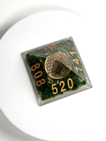 Green Aventurine Angel Number Orgonite Pyramid