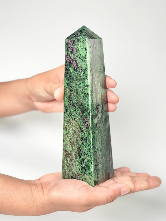 Eight Facet Zoisite Tower – 790g - Natural Green Beauty & Balanced Design