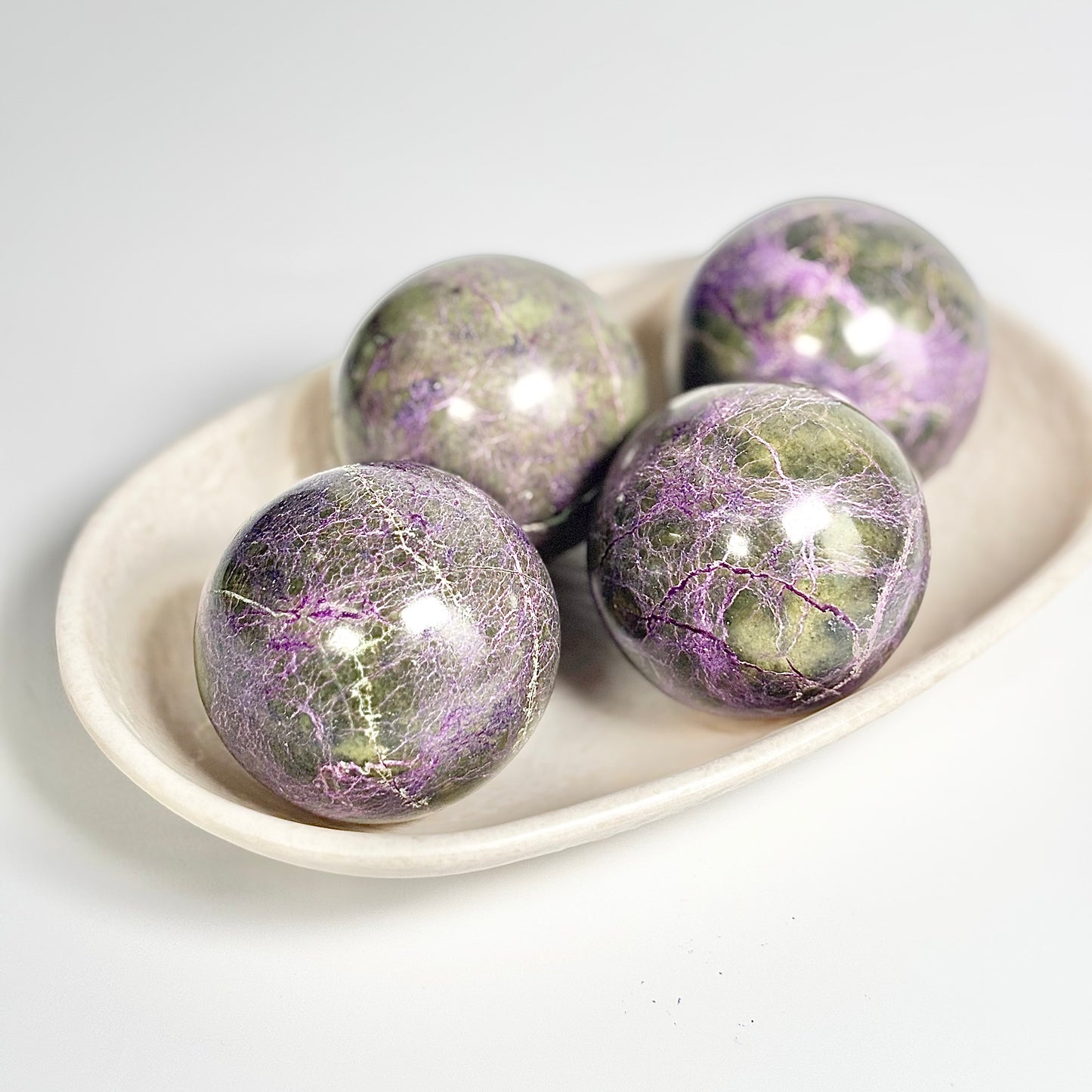 Stichtite Sphere with Green & Purple Inclusions -  Soothe the Soul • Open the Heart • Embrace Spiritual Wisdom
