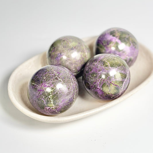 Stichtite Sphere with Green & Purple Inclusions -  Soothe the Soul • Open the Heart • Embrace Spiritual Wisdom