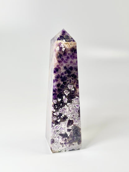Four Facet Chevron Amethyst Tower – 870g - Amplified Intuition & Focused Healing