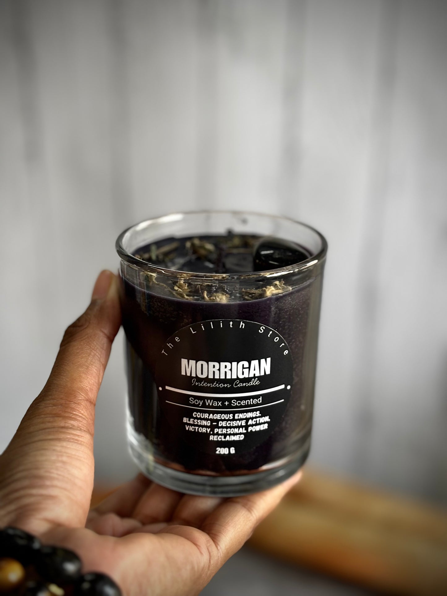 The Morrígan Altar Candle – 200 g Soy Wax Jar Candle for Ritual & Devotion