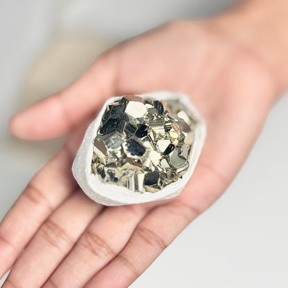 Peruvian Pyrite Cluster – 129g -Golden Brilliance & Striking Presence