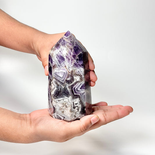 Eight Facet Chevron Amethyst Tower – 729g - Balanced Energy & Refined Clarity