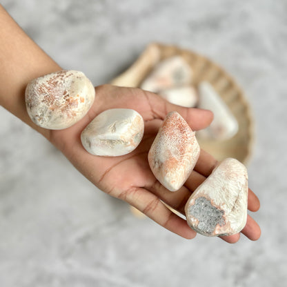 Pink Scolecite Large Tumble Stone | Personal Growth & Spirirual Development