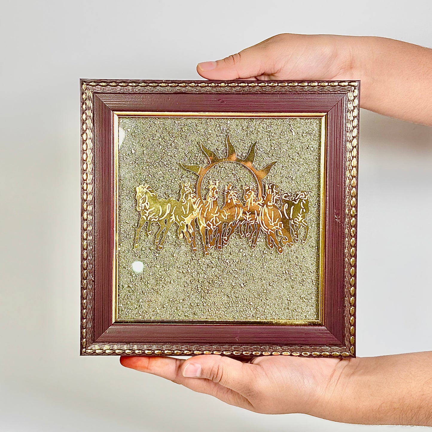 Seven Horse Pyrite Dust Frame