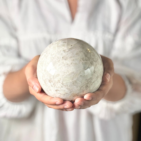 Rainbow Moonstone Sphere – Large - 1900 Gm | Cultivates Compassion & empathy