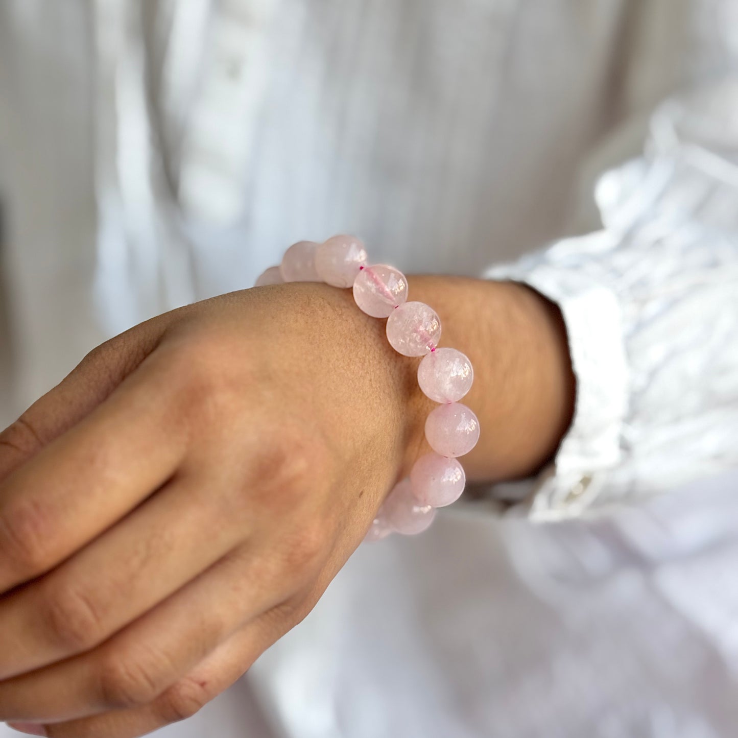 Rose Quartz Bead Bracelet - 12mm | Love & Self-Love