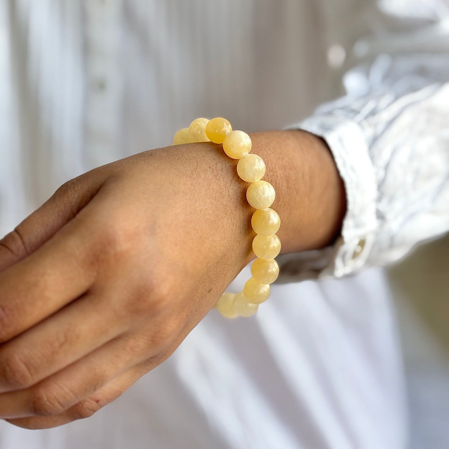 Yellow Calcite Bead Bracelet - 10mm | Connect with Spirit Guides