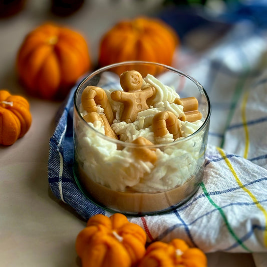 Dessert Candle with Whipped Cream,Cookies and Candy Cane