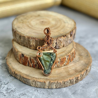 Labradorite Copper wire wrapped Pendant | Promotes Spiritual Growth