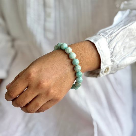 Amazonite Bead Bracelet - 10mm | Stone of Gambling & Success