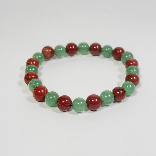 Red Jasper & Green Aventurine Bracelet – Grounding & Prosperity