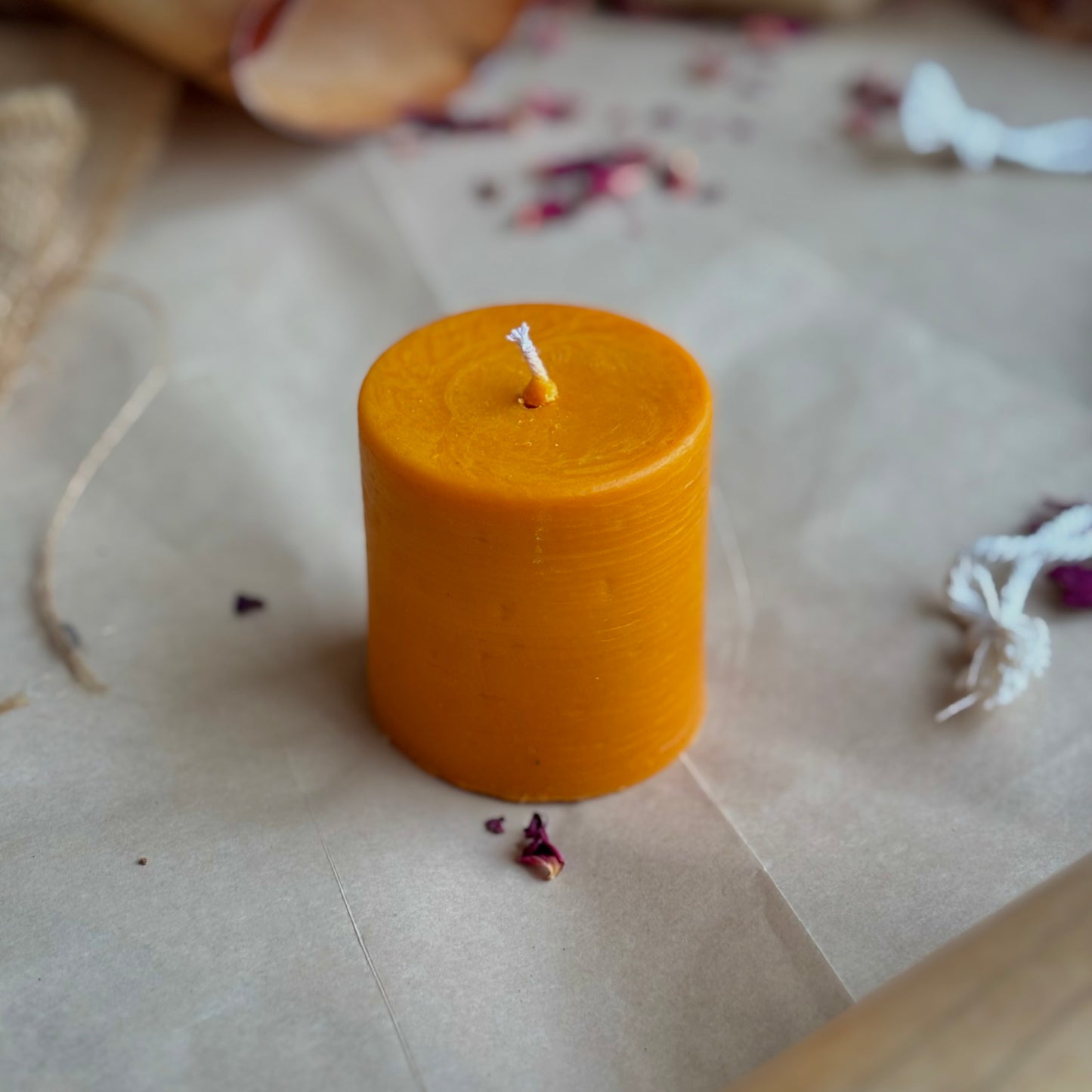 Orange Pillar Candle 2 Inch – Soy Wax Ritual & Décor Candle | Pack of 4