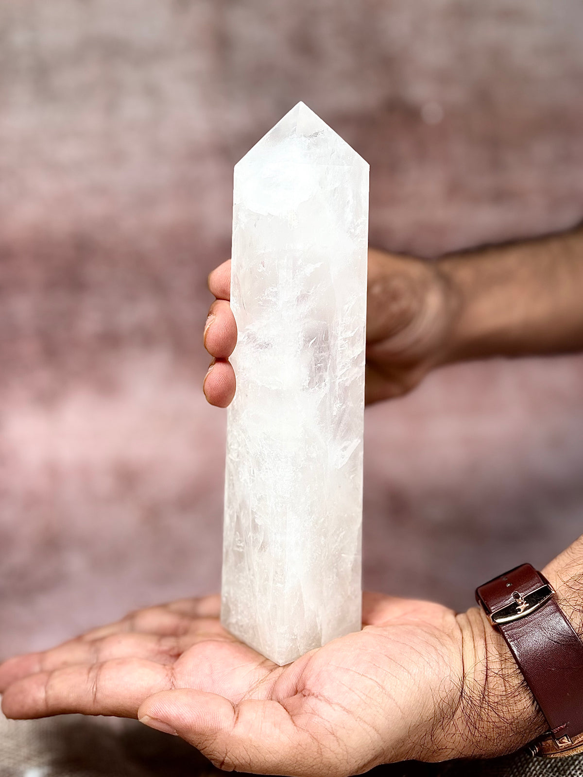 Natural Clear Quartz Crystal Tower