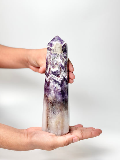 Eight Facet Chevron Amethyst Tower – 927g - Balanced Energy & Refined Clarity