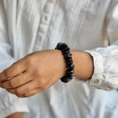 Black Tourmaline Chips Bracelet | Stone of Protection