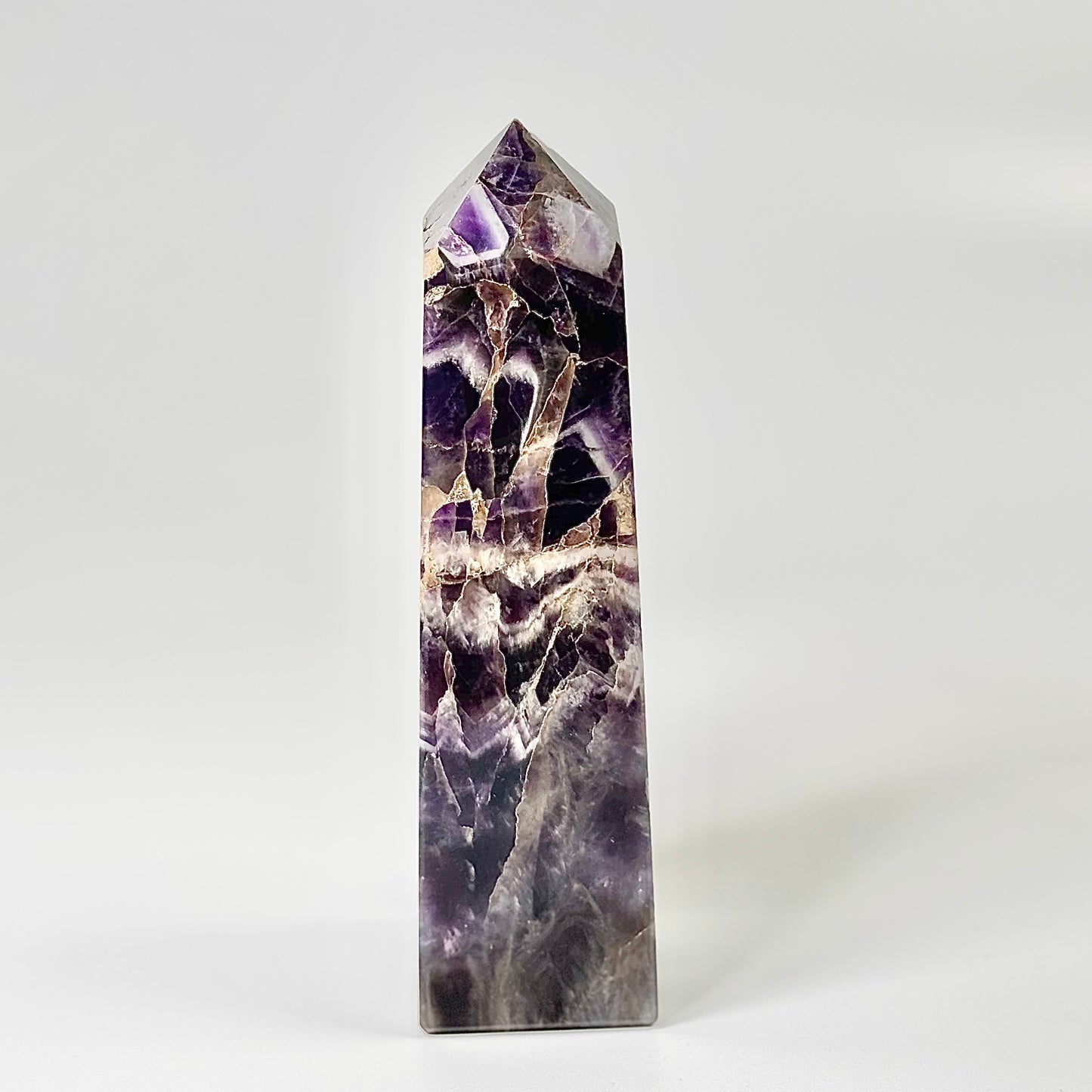 Four Facet Chevron Amethyst Tower – 610g - Amplified Intuition & Focused Healing