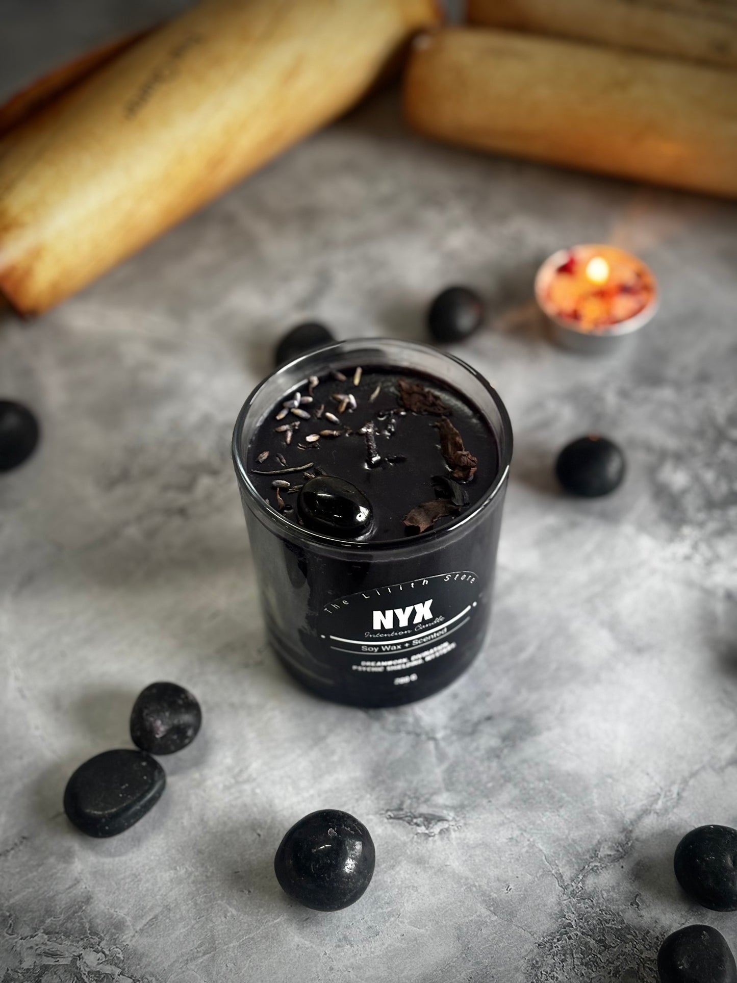 Nyx Altar Candle – 200 g Soy Wax Jar Candle for Ritual & Devotion