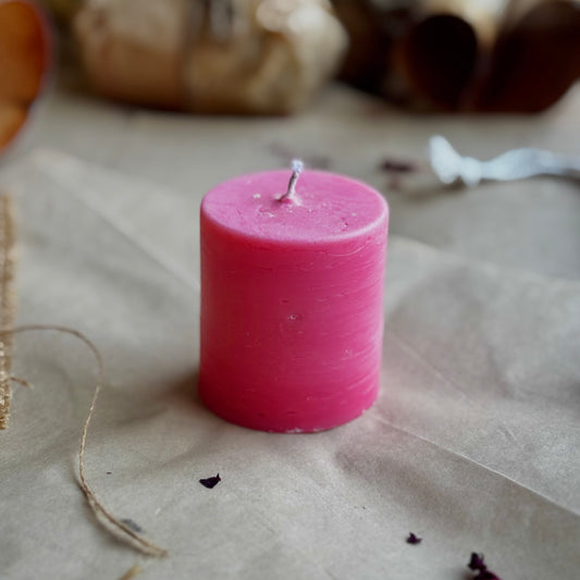 Pink Pillar Candle 2 Inch – Soy Wax Ritual & Décor Candle | Pack of 4