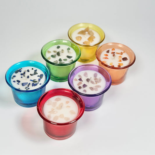 Set of 6 Crystal Tealights – Soy Wax & Scented