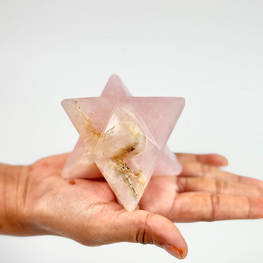 Rose Quartz Large Merakaba Carving - 250 Gm